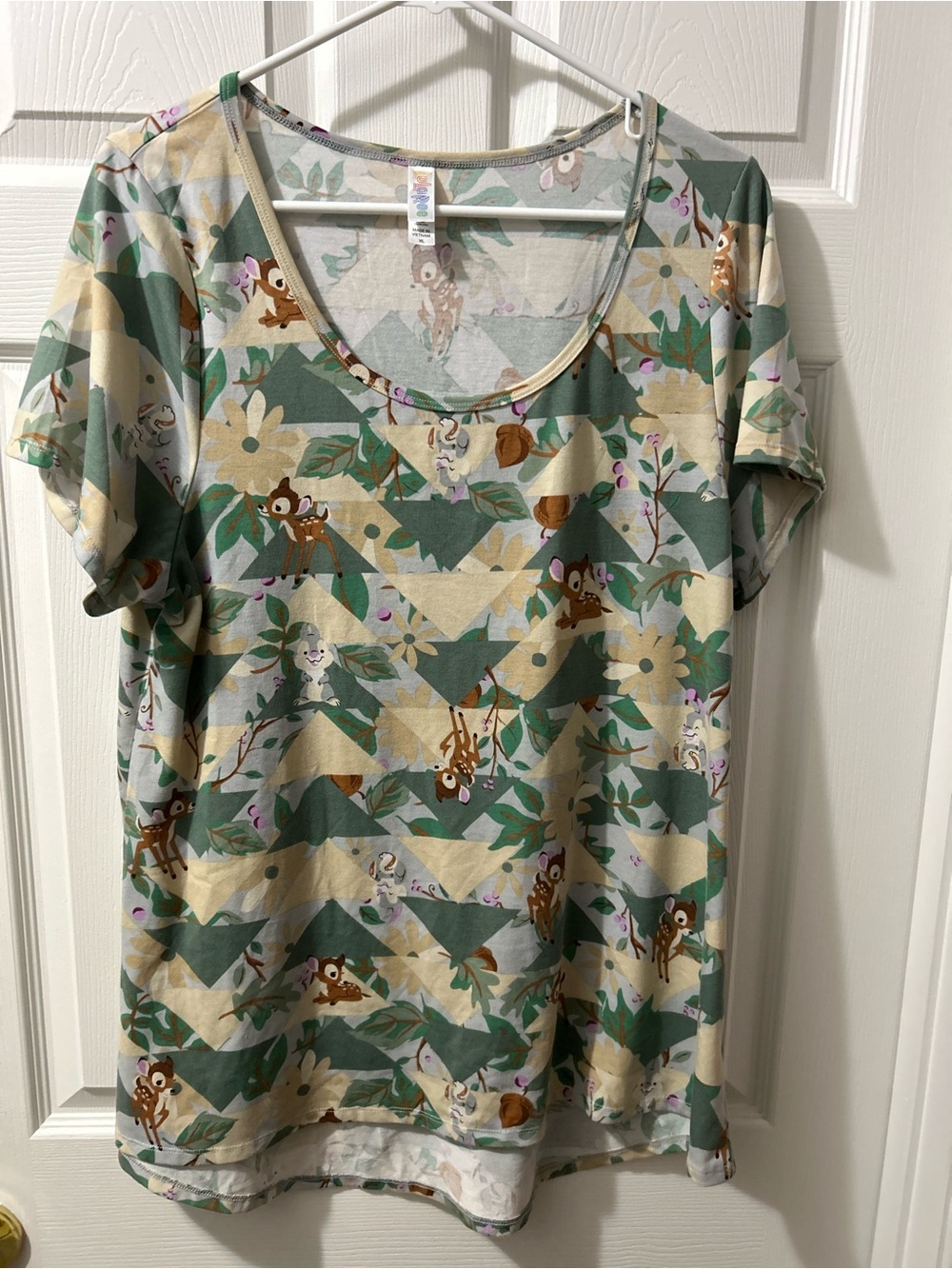 LuLaRoe Disney Bambi Tunic XL Woodland Deer Floral All Over Print